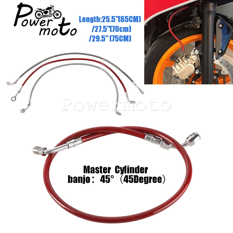 Motorcycle Brake Cable - 65 センチメートル 70 センチメートル 75 センチメートルオートバイブレーキホースオイルチューブ編組油圧ブレーキラインケーブルハーレーソフテイルストリートボブ標準