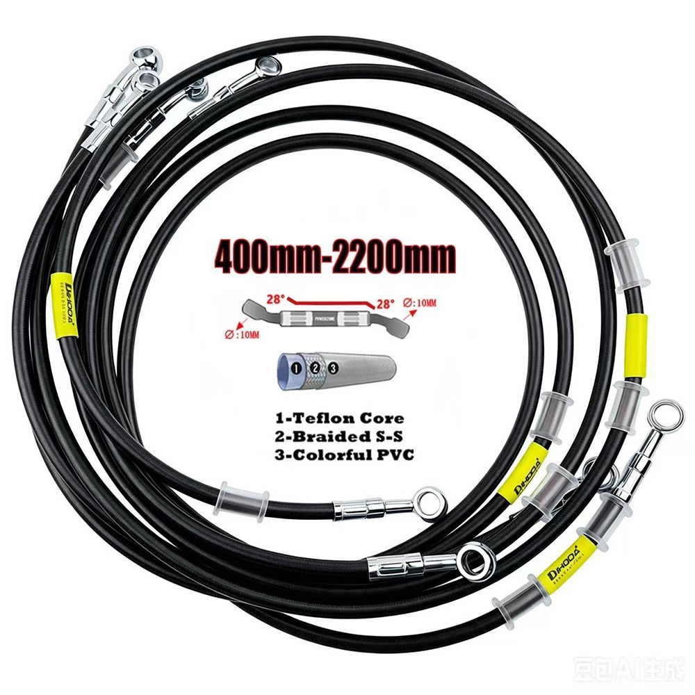 Brake Line Motorcycle - 400-2200 ミリメートルオートバイ油圧ブレーキホースラインケーブル 10 ミリメートルバンジョースズキカワサキヤマハホンダパイプライン編組オイルホース