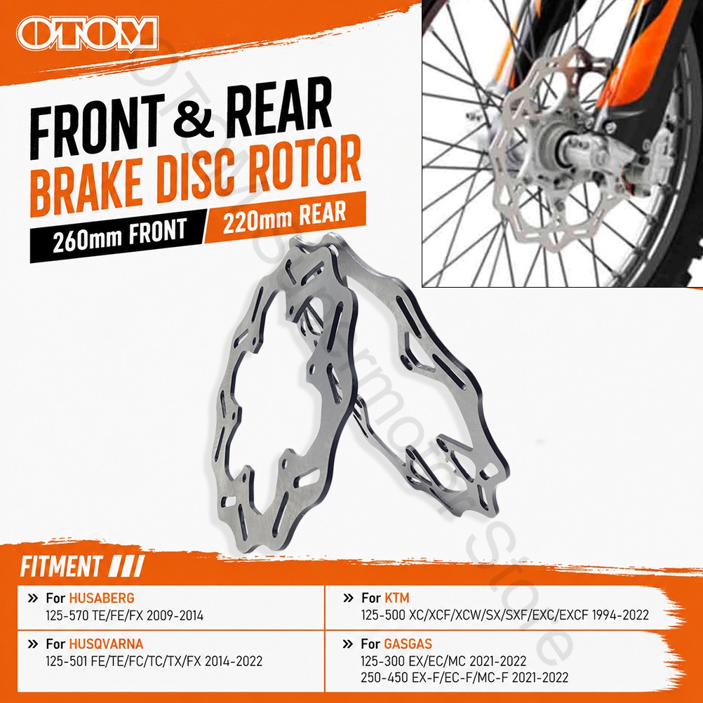 Brake Rotor - 260mm 220mm バイク用フロントリアブレーキディスクローター スチールディスク KTM HUSQVARNA