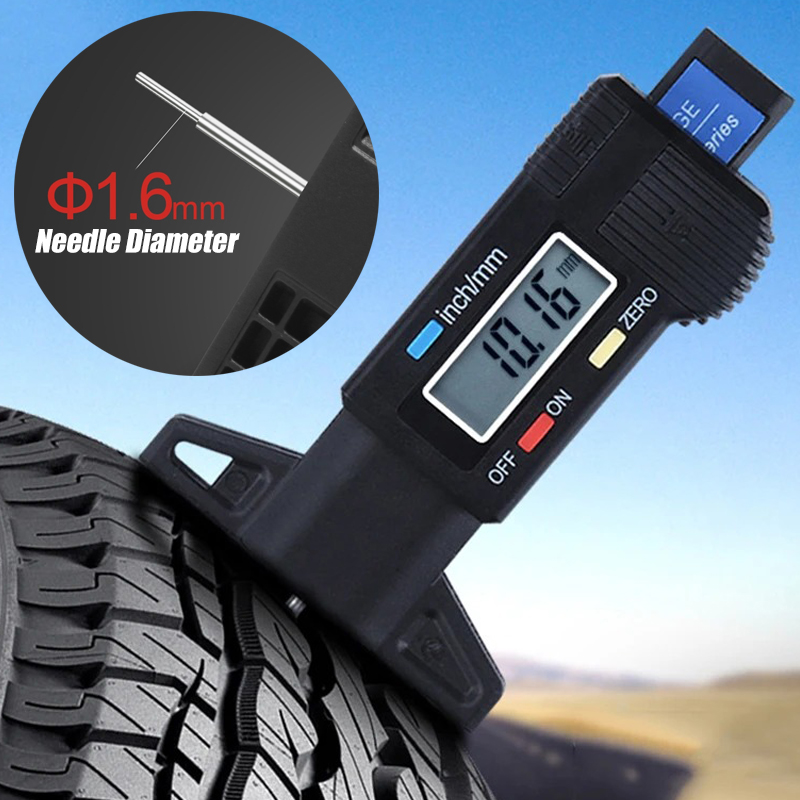 Motorcycle Brake Pads - デジタルオートバイ車のタイヤタイヤトレッド深さゲージメーター測定ツールキャリパー厚さ検出ゲージトレッドブレーキパッド靴