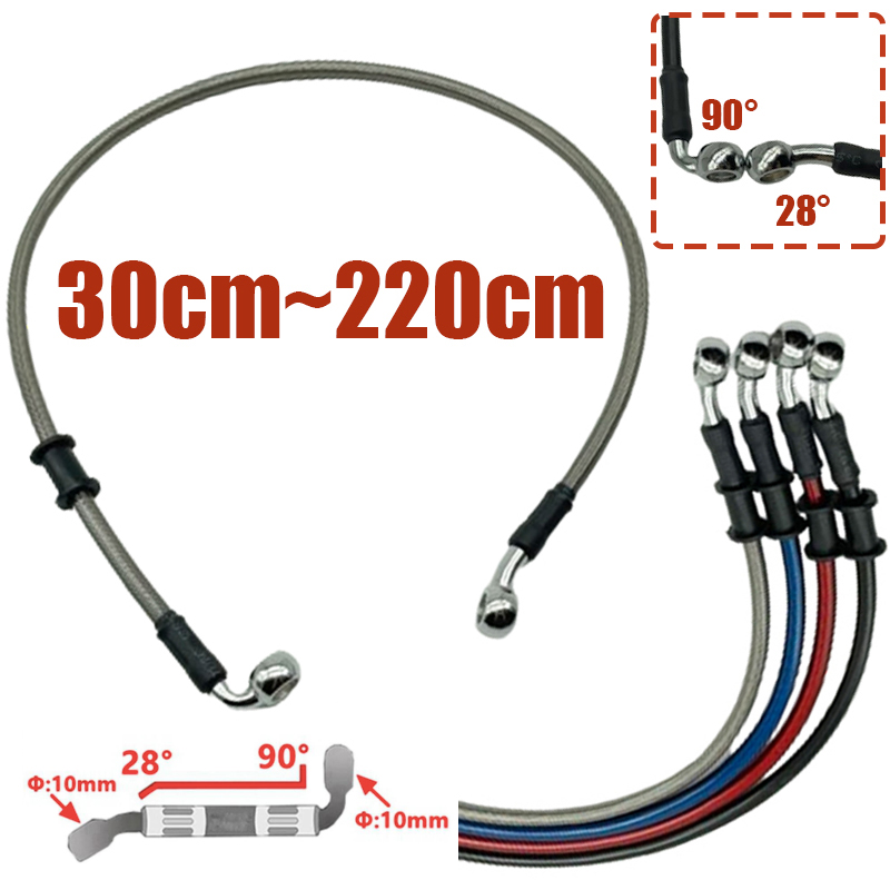 Brake Line Motorcycle - シルバー 30cm～220cm 28 ° -90 °