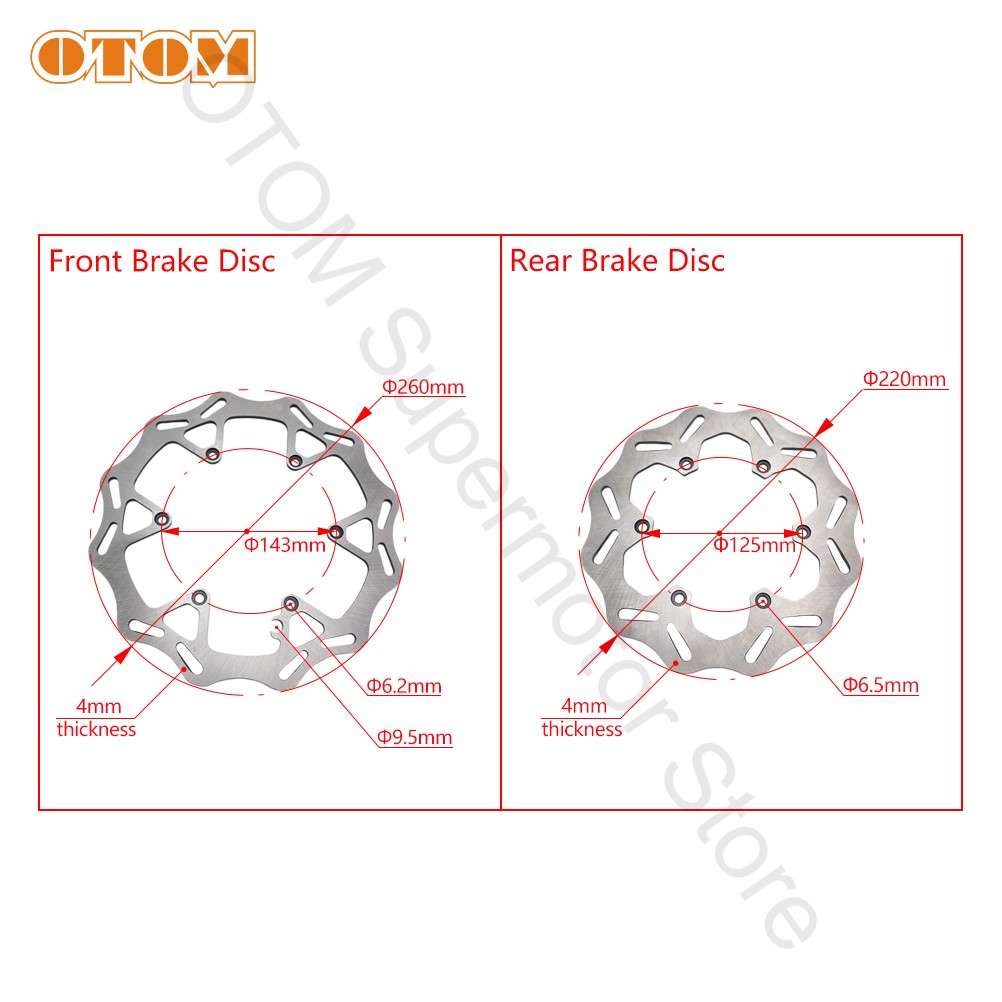 260mm 220mm バイク用フロントリアブレーキディスク - Brake Rotor のレビューと価格